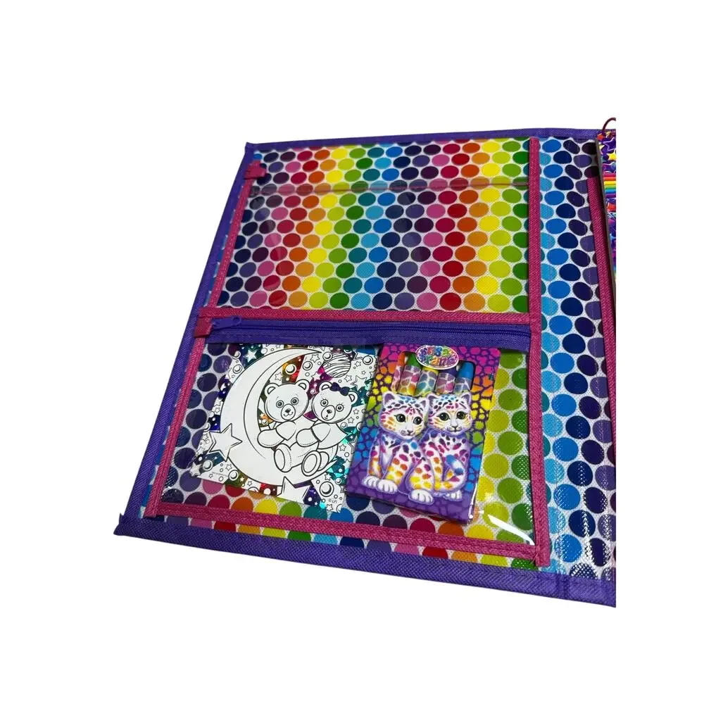 Lisa Frank Pocket Folder Dogs Dolphins Tikanni Art Storage Case Trifold Binder